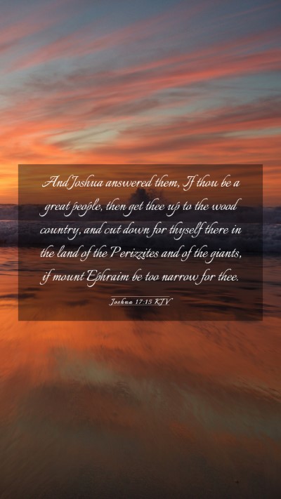 Picture 03 - Joshua 17:15 KJV Mobile Phone Wallpaper - And Joshua answered them, If thou be a great - Mobile Bible Verse Wallpaper