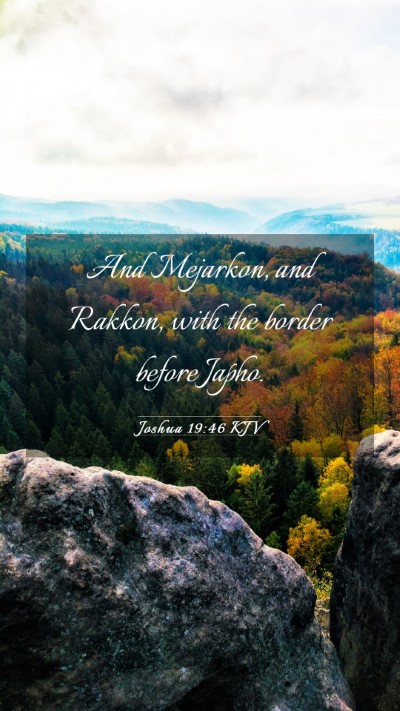 Picture 03 - Joshua 19:46 KJV Mobile Phone Wallpaper - And Mejarkon, and Rakkon, with the border before - Mobile Bible Verse Wallpaper
