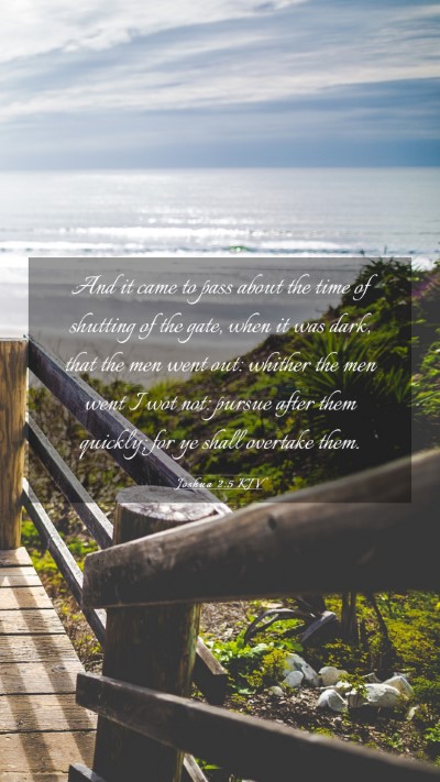 Picture 03 - Joshua 2:5 KJV Mobile Phone Wallpaper - And it came to pass about the time of shutting of - Mobile Bible Verse Wallpaper