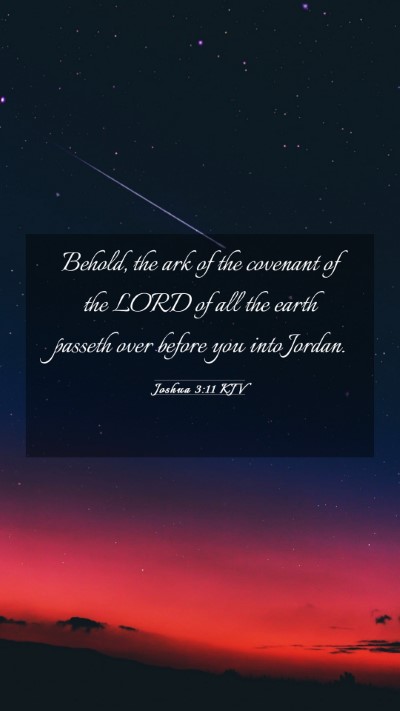 Picture 03 - Joshua 3:11 KJV Mobile Phone Wallpaper - Behold, the ark of the covenant of the LORD of - Mobile Bible Verse Wallpaper