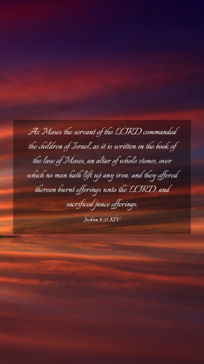 Picture 03 - Joshua 8:31 KJV Mobile Phone Wallpaper - As Moses the servant of the LORD commanded the - Mobile Bible Verse Wallpaper