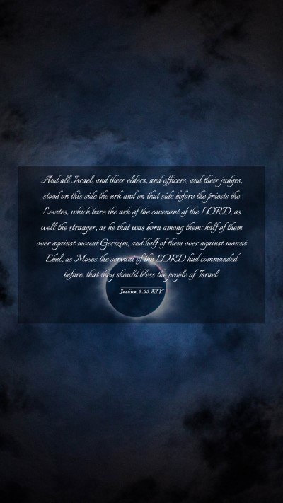 Picture 03 - Joshua 8:33 KJV Mobile Phone Wallpaper - And all Israel, and their elders, and officers, - Mobile Bible Verse Wallpaper