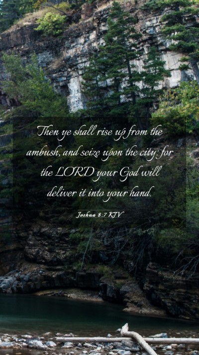 Picture 03 - Joshua 8:7 KJV Mobile Phone Wallpaper - Then ye shall rise up from the ambush, and seize - Mobile Bible Verse Wallpaper