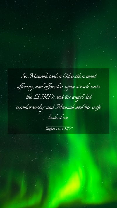 Picture 03 - Judges 13:19 KJV Mobile Phone Wallpaper - So Manoah took a kid with a meat offering, and - Mobile Bible Verse Wallpaper
