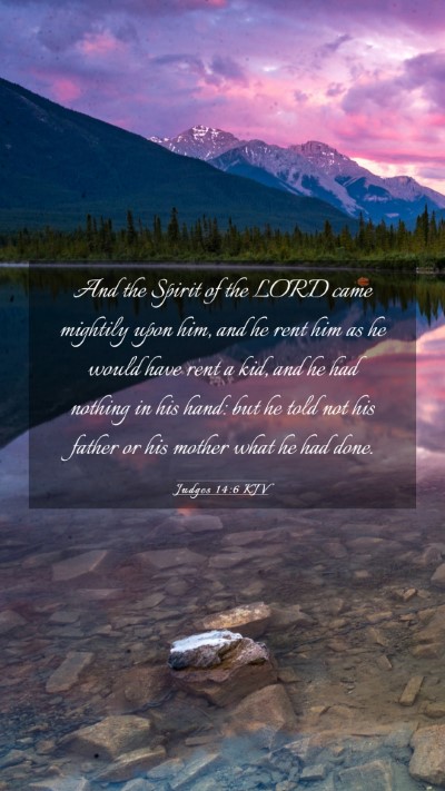Picture 03 - Judges 14:6 KJV Mobile Phone Wallpaper - And the Spirit of the LORD came mightily upon - Mobile Bible Verse Wallpaper