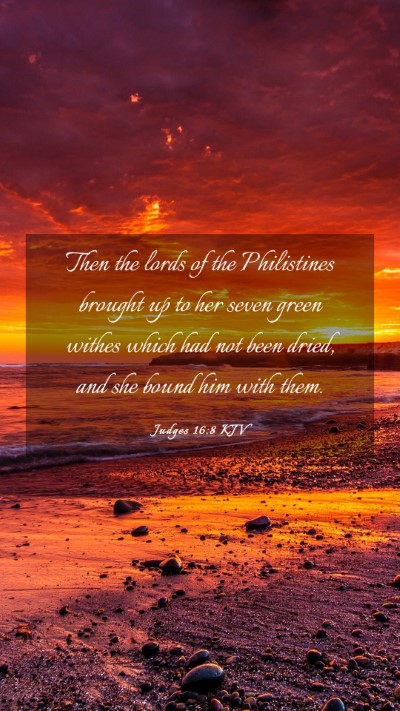 Picture 03 - Judges 16:8 KJV Mobile Phone Wallpaper - Then the lords of the Philistines brought up to - Mobile Bible Verse Wallpaper