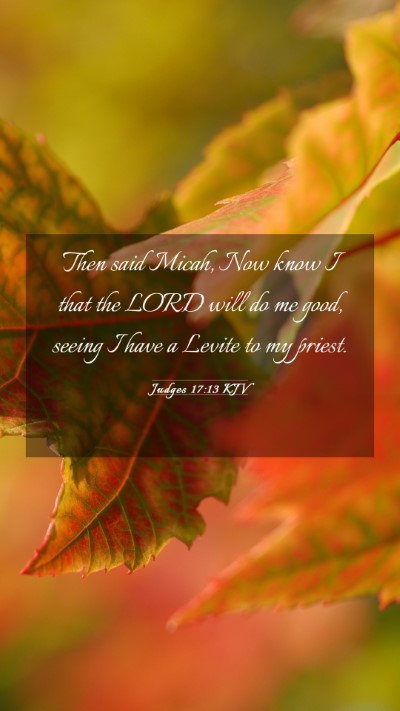 Picture 03 - Judges 17:13 KJV Mobile Phone Wallpaper - Then said Micah, Now know I that the LORD will do - Mobile Bible Verse Wallpaper