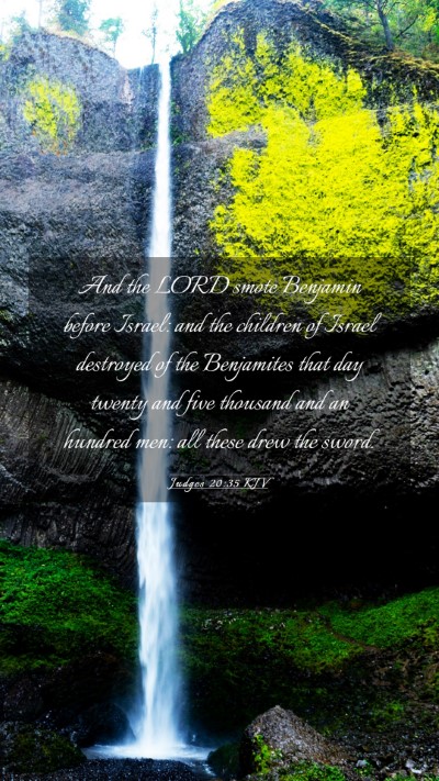 Picture 03 - Judges 20:35 KJV Mobile Phone Wallpaper - And the LORD smote Benjamin before Israel: and - Mobile Bible Verse Wallpaper