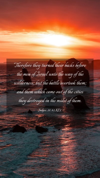 Picture 03 - Judges 20:42 KJV Mobile Phone Wallpaper - Therefore they turned their backs before the men - Mobile Bible Verse Wallpaper