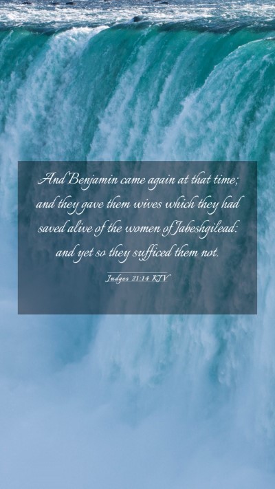 Picture 03 - Judges 21:14 KJV Mobile Phone Wallpaper - And Benjamin came again at that time; and they - Mobile Bible Verse Wallpaper