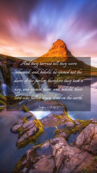 Picture 03 - Judges 3:25 KJV Mobile Phone Wallpaper - And they tarried till they were ashamed: and, - Mobile Bible Verse Wallpaper