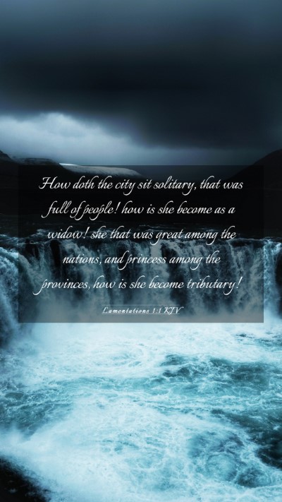 Picture 03 - Lamentations 1:1 KJV Mobile Phone Wallpaper - How doth the city sit solitary, that was full of - Mobile Bible Verse Wallpaper