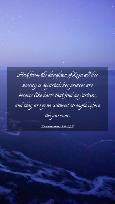 Picture 03 - Lamentations 1:6 KJV Mobile Phone Wallpaper - And from the daughter of Zion all her beauty is - Mobile Bible Verse Wallpaper