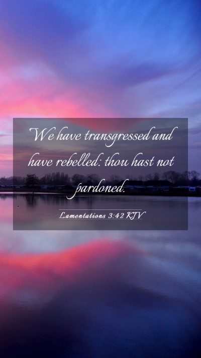 Picture 03 - Lamentations 3:42 KJV Mobile Phone Wallpaper - We have transgressed and have rebelled: thou hast - Mobile Bible Verse Wallpaper