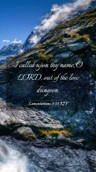 Picture 03 - Lamentations 3:55 KJV Mobile Phone Wallpaper - I called upon thy name, O LORD, out of the low - Mobile Bible Verse Wallpaper