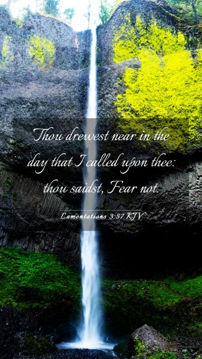 Picture 03 - Lamentations 3:57 KJV Mobile Phone Wallpaper - Thou drewest near in the day that I called upon - Mobile Bible Verse Wallpaper