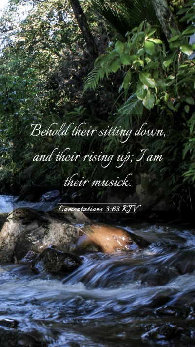 Picture 03 - Lamentations 3:63 KJV Mobile Phone Wallpaper - Behold their sitting down, and their rising up; I - Mobile Bible Verse Wallpaper