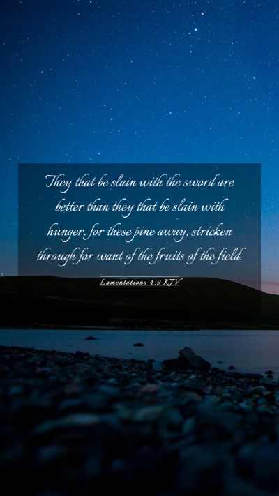 Picture 03 - Lamentations 4:9 KJV Mobile Phone Wallpaper - They that be slain with the sword are better than - Mobile Bible Verse Wallpaper