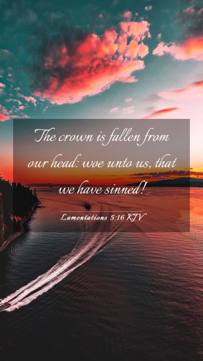 Picture 03 - Lamentations 5:16 KJV Mobile Phone Wallpaper - The crown is fallen from our head: woe unto us, - Mobile Bible Verse Wallpaper