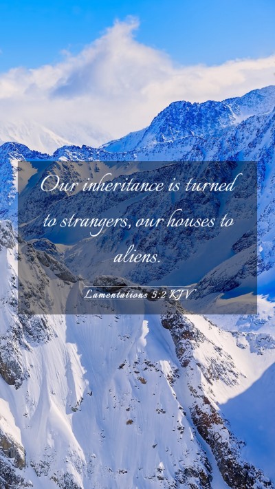 Picture 03 - Lamentations 5:2 KJV Mobile Phone Wallpaper - Our inheritance is turned to strangers, our - Mobile Bible Verse Wallpaper