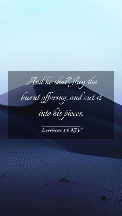 Picture 03 - Leviticus 1:6 KJV Mobile Phone Wallpaper - And he shall flay the burnt offering, and cut it - Mobile Bible Verse Wallpaper