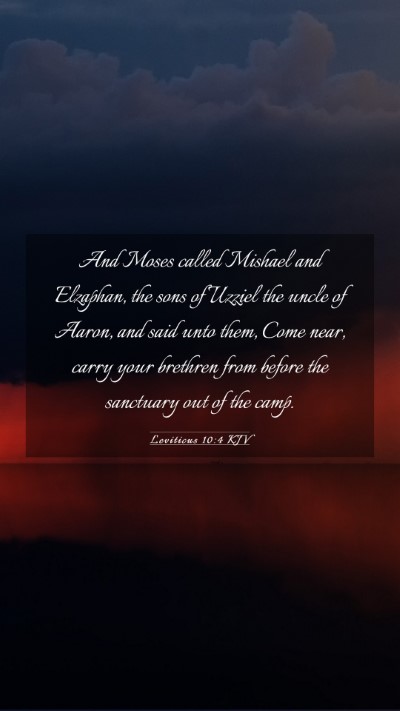Picture 03 - Leviticus 10:4 KJV Mobile Phone Wallpaper - And Moses called Mishael and Elzaphan, the sons - Mobile Bible Verse Wallpaper