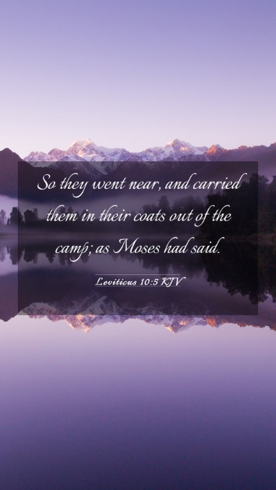 Picture 03 - Leviticus 10:5 KJV Mobile Phone Wallpaper - So they went near, and carried them in their - Mobile Bible Verse Wallpaper