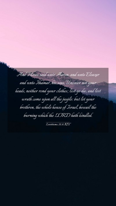 Picture 03 - Leviticus 10:6 KJV Mobile Phone Wallpaper - And Moses said unto Aaron, and unto Eleazar and - Mobile Bible Verse Wallpaper