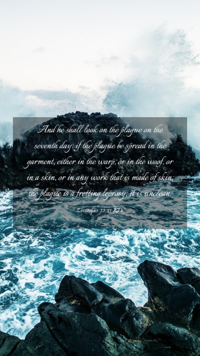 Picture 03 - Leviticus 13:51 KJV Mobile Phone Wallpaper - And he shall look on the plague on the seventh - Mobile Bible Verse Wallpaper