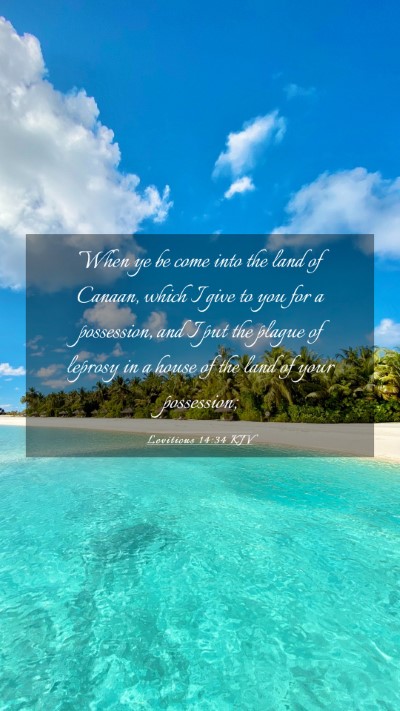 Picture 03 - Leviticus 14:34 KJV Mobile Phone Wallpaper - When ye be come into the land of Canaan, which I - Mobile Bible Verse Wallpaper