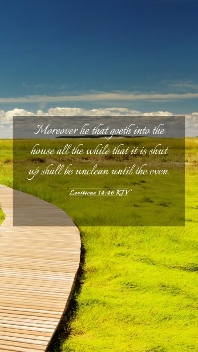 Picture 03 - Leviticus 14:46 KJV Mobile Phone Wallpaper - Moreover he that goeth into the house all the - Mobile Bible Verse Wallpaper