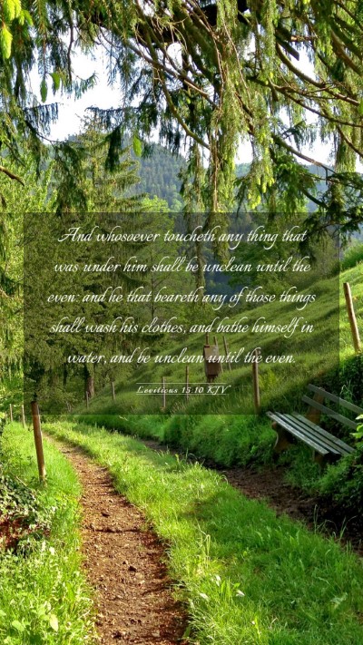 Picture 03 - Leviticus 15:10 KJV Mobile Phone Wallpaper - And whosoever toucheth any thing that was under - Mobile Bible Verse Wallpaper
