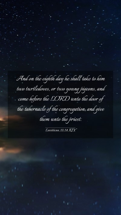 Picture 03 - Leviticus 15:14 KJV Mobile Phone Wallpaper - And on the eighth day he shall take to him two - Mobile Bible Verse Wallpaper