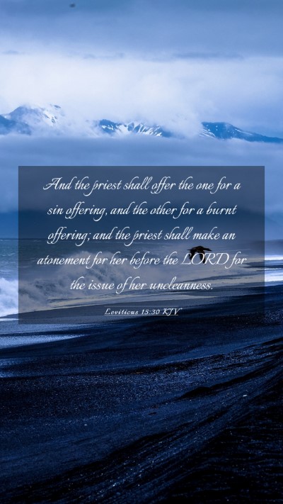 Picture 03 - Leviticus 15:30 KJV Mobile Phone Wallpaper - And the priest shall offer the one for a sin - Mobile Bible Verse Wallpaper