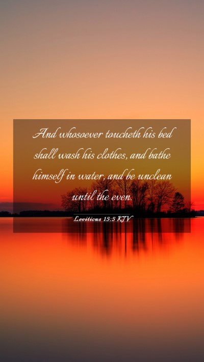 Picture 03 - Leviticus 15:5 KJV Mobile Phone Wallpaper - And whosoever toucheth his bed shall wash his - Mobile Bible Verse Wallpaper
