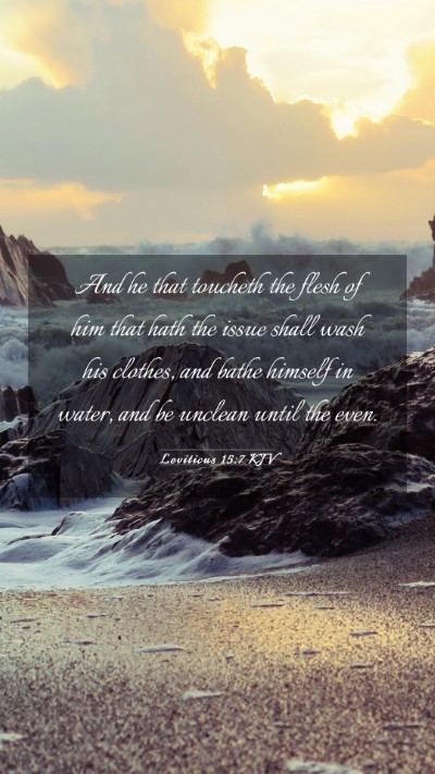 Picture 03 - Leviticus 15:7 KJV Mobile Phone Wallpaper - And he that toucheth the flesh of him that hath - Mobile Bible Verse Wallpaper