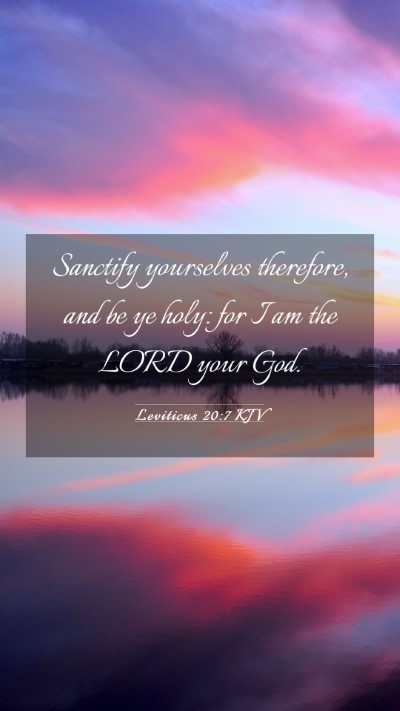 Picture 03 - Leviticus 20:7 KJV Mobile Phone Wallpaper - Sanctify yourselves therefore, and be ye holy: - Mobile Bible Verse Wallpaper