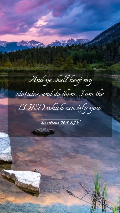 Picture 03 - Leviticus 20:8 KJV Mobile Phone Wallpaper - And ye shall keep my statutes, and do them: I am - Mobile Bible Verse Wallpaper