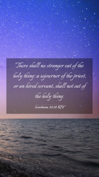 Picture 03 - Leviticus 22:10 KJV Mobile Phone Wallpaper - There shall no stranger eat of the holy thing: a - Mobile Bible Verse Wallpaper