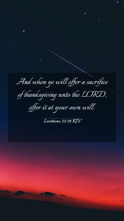 Picture 03 - Leviticus 22:29 KJV Mobile Phone Wallpaper - And when ye will offer a sacrifice of - Mobile Bible Verse Wallpaper