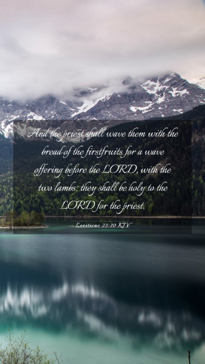 Picture 03 - Leviticus 23:20 KJV Mobile Phone Wallpaper - And the priest shall wave them with the bread of - Mobile Bible Verse Wallpaper