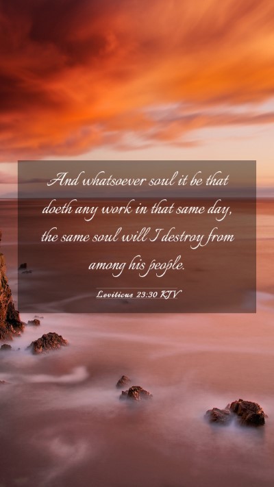 Picture 03 - Leviticus 23:30 KJV Mobile Phone Wallpaper - And whatsoever soul it be that doeth any work in - Mobile Bible Verse Wallpaper