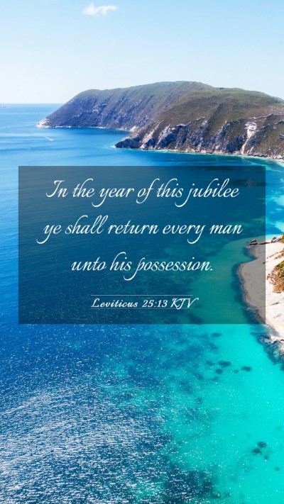 Picture 03 - Leviticus 25:13 KJV Mobile Phone Wallpaper - In the year of this jubilee ye shall return every - Mobile Bible Verse Wallpaper