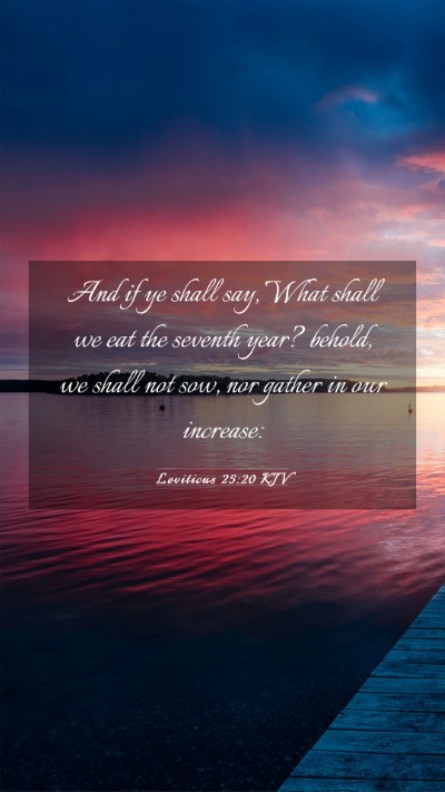Picture 03 - Leviticus 25:20 KJV Mobile Phone Wallpaper - And if ye shall say, What shall we eat the - Mobile Bible Verse Wallpaper