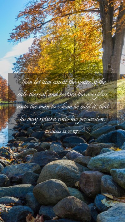 Picture 03 - Leviticus 25:27 KJV Mobile Phone Wallpaper - Then let him count the years of the sale thereof, - Mobile Bible Verse Wallpaper