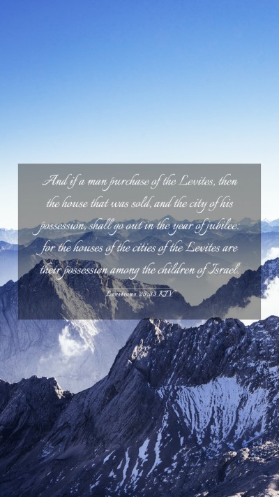 Picture 03 - Leviticus 25:33 KJV Mobile Phone Wallpaper - And if a man purchase of the Levites, then the - Mobile Bible Verse Wallpaper