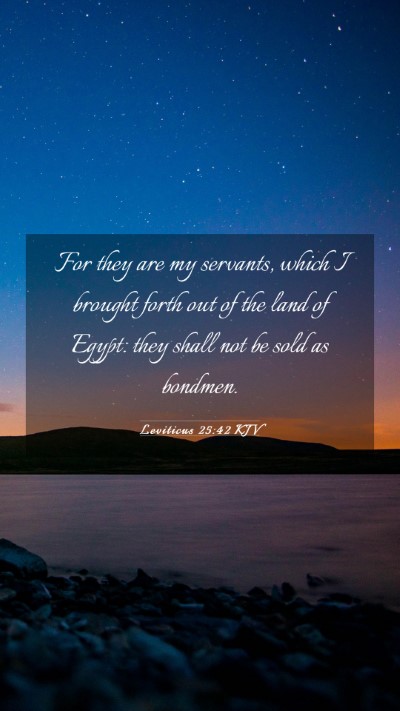 Picture 03 - Leviticus 25:42 KJV Mobile Phone Wallpaper - For they are my servants, which I brought forth - Mobile Bible Verse Wallpaper