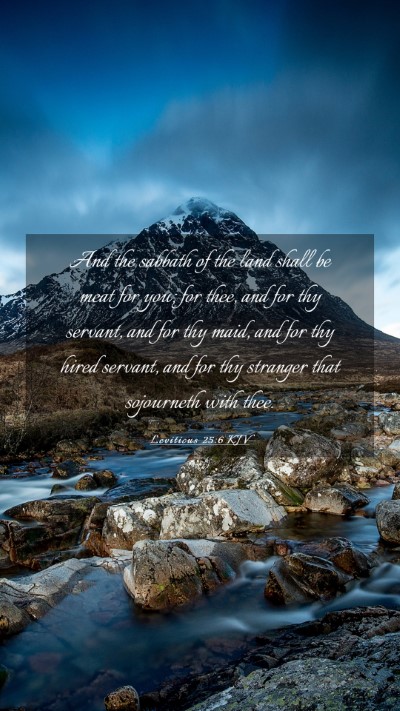 Picture 03 - Leviticus 25:6 KJV Mobile Phone Wallpaper - And the sabbath of the land shall be meat for - Mobile Bible Verse Wallpaper
