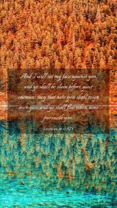 Picture 03 - Leviticus 26:17 KJV Mobile Phone Wallpaper - And I will set my face against you, and ye shall - Mobile Bible Verse Wallpaper