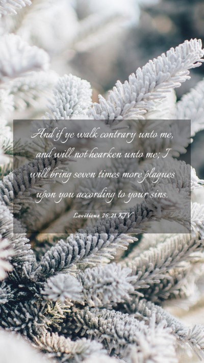 Picture 03 - Leviticus 26:21 KJV Mobile Phone Wallpaper - And if ye walk contrary unto me, and will not - Mobile Bible Verse Wallpaper